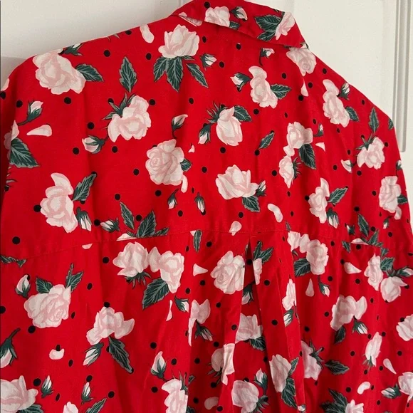 Monki Cotton Button Down Dress Hawaiian Floral Print - Picture 4 of 4